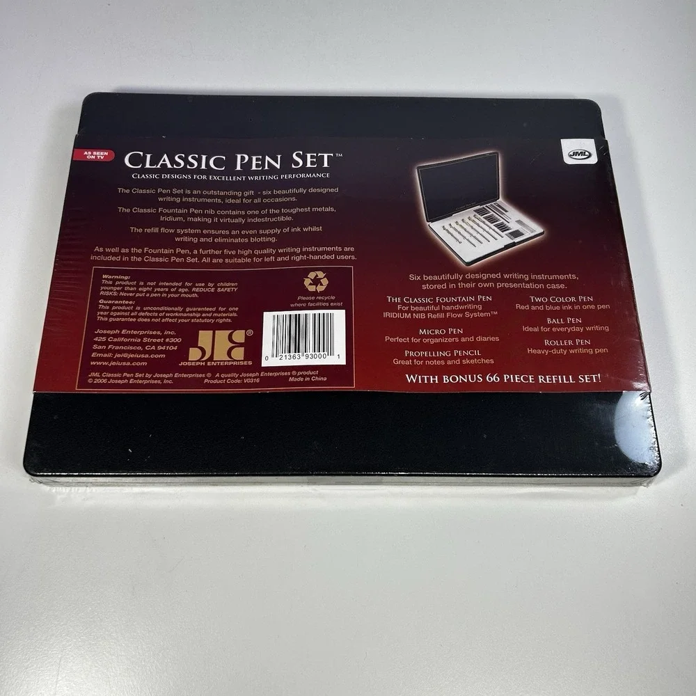 JML Classic Pen Set As Seen On TV NEW‎ Sealed Fountain Roller Ball Pencil